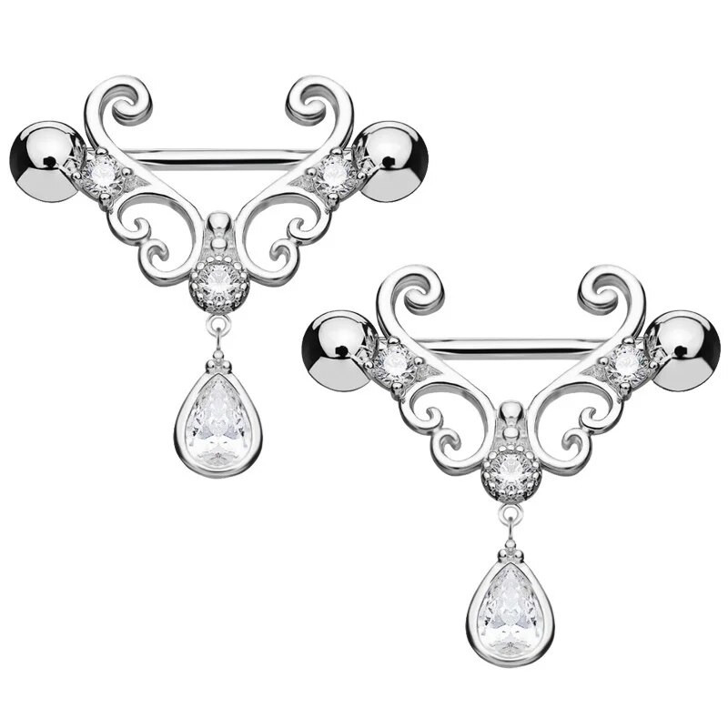 Delysia King Sexy Ladies Water Drop Punk Nipple Ring 2021 Fashion Crystal Piercing Jewelry