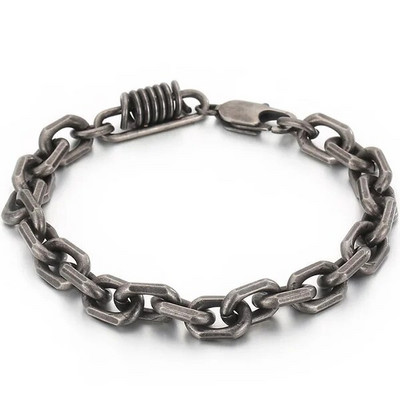 Vintage 8MM széles 316L rozsdamentes acél lánc karkötő férfiaknak csuklón kézen Férfi karkötők Férfi karszalag Kézzel készített ékszerek