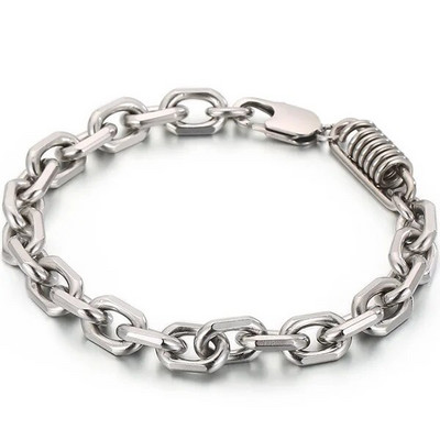 Vintage 8MM széles 316L rozsdamentes acél lánc karkötő férfiaknak csuklón kézen Férfi karkötők Férfi karszalag Kézzel készített ékszerek