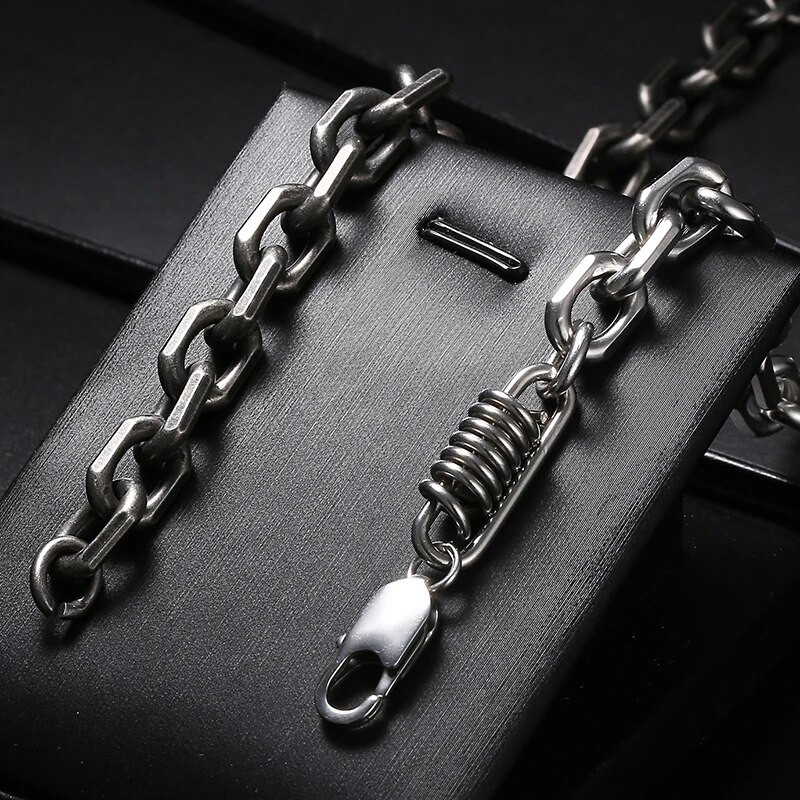 Vintage 8MM széles 316L rozsdamentes acél lánc karkötő férfiaknak csuklón kézen Férfi karkötők Férfi karszalag Kézzel készített ékszerek