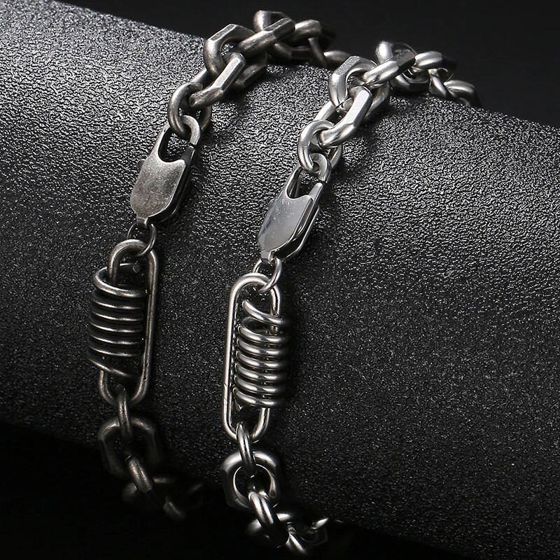 Vintage 8MM széles 316L rozsdamentes acél lánc karkötő férfiaknak csuklón kézen Férfi karkötők Férfi karszalag Kézzel készített ékszerek