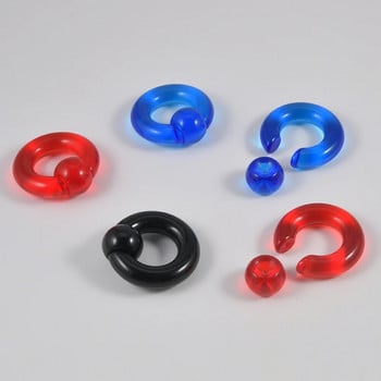 2 τμχ Ακρυλικό BCR μεγάλου μεγέθους Giant Captive Bead Ring Ear Tunnel Plug Expander Guauge Αρσενικό δαχτυλίδι μύτης Piercing Body Jewelry 00G