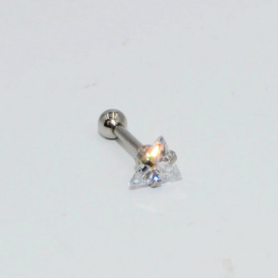 1 ks piercing do tela z chirurgickej ocele, zirkónu, drahokamu, hviezdy, srdca, štvorca, trojuholníka, tragusu, chrupavky, špirály, ucha.