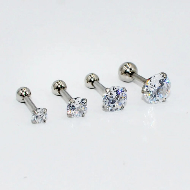 1 ks piercing do tela z chirurgickej ocele, zirkónu, drahokamu, hviezdy, srdca, štvorca, trojuholníka, tragusu, chrupavky, špirály, ucha.