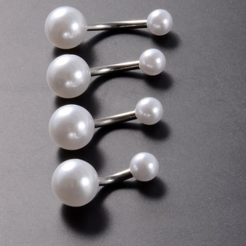 CHUANCI SurgicalSteel&Imitation Pearl Belly Button Rings Пиърсинг на пъпа Body Pircings Бижута 5 бр./лот