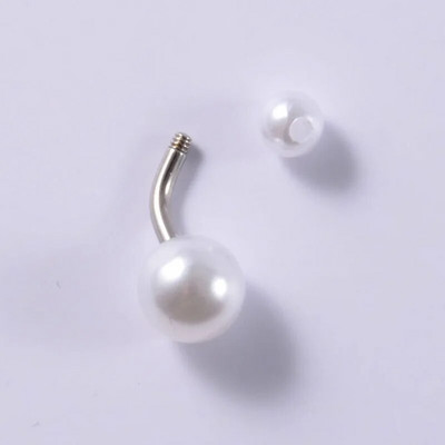 CHUANCI SurgicalSteel&Imitation Pearl Inele pentru buric Piercing pentru buric Piercing pentru corp Bijuterii 5 buc/lot