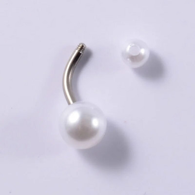 CHUANCI SurgicalSteel&Imitation Pearl Inele pentru buric Piercing pentru buric Piercing pentru corp Bijuterii 5 buc/lot