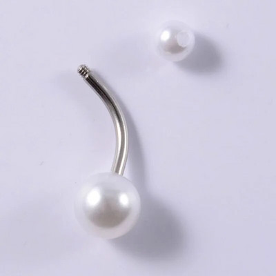 CHUANCI SurgicalSteel&Imitation Pearl Inele pentru buric Piercing pentru buric Piercing pentru corp Bijuterii 5 buc/lot