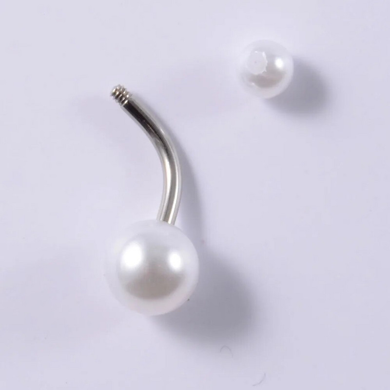 CHUANCI SurgicalSteel&Imitation Pearl Inele pentru buric Piercing pentru buric Piercing pentru corp Bijuterii 5 buc/lot