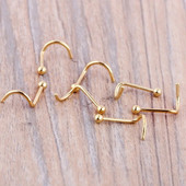 5Gb Ārējās tirdzniecības EBAY karstā stila saliekts deguns, nagu Modes līgumslēdzēja zelta bumbiņas deguna gredzens nerūsējošā tērauda punkciju piederumi