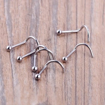 5 τμχ Εξωτερικού εμπορίου EBAY Hot Style Bent Nose Nail Fashion Contracted Golden Ball Nose Ring Αξεσουάρ διάτρησης από ανοξείδωτο χάλυβα