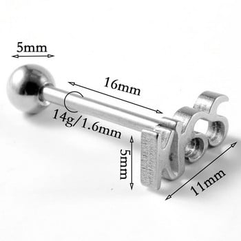 1PC Sexy Punk Tongue Piercing Δαχτυλίδι από ανοξείδωτο ατσάλι Unisex Kiss Body Barbell Rings Piercing Κοσμήματα