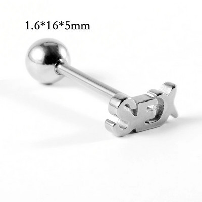 1 db Szexi punk nyelv piercing rozsdamentes acél nyelvgyűrűk uniszex csók testsúlyú gyűrűk piercing ékszerek