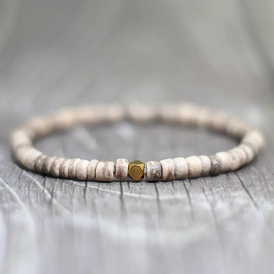 Μινιμαλιστικό βραχιόλι 4 χιλιοστών από φυσικό ξύλο για άνδρες Γυναικείες χάντρες βραχιόλι Ακανόνιστο Wenge Wood Brazalete Δώρο για αυτόν Αξεσουάρ Joyas