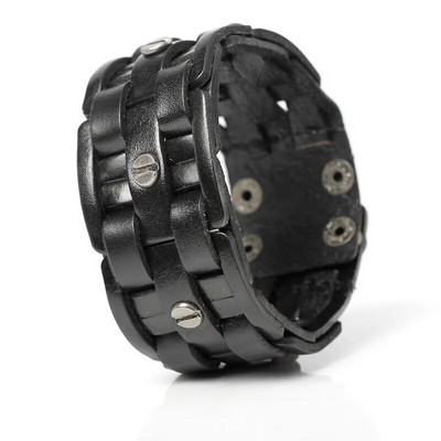 TYO New Fashion Kézzel szőtt Bandage Charm férfi karkötők Népszerű egyszerű mozaik borítás fekete bőr karperecek ékszerek.
