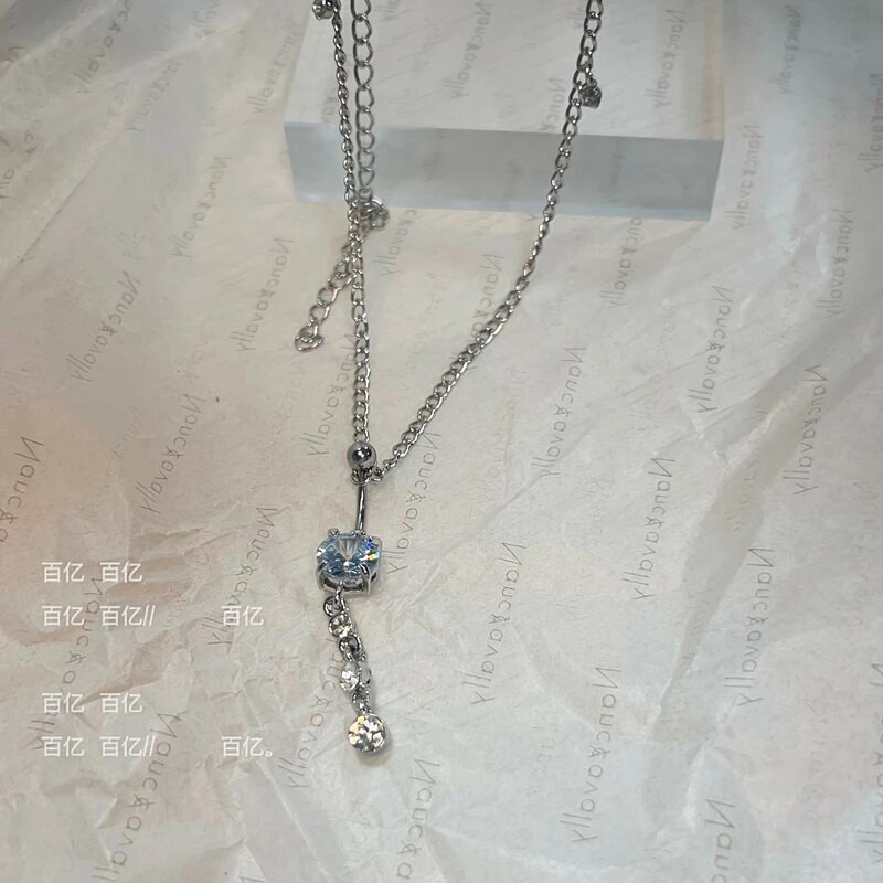 Bijuterii sexy pentru femei cu strasuri, lanț pentru buric, piercing pentru buric, bijuterii pentru corp, buton, lanț pentru talie, pentru plajă de vară