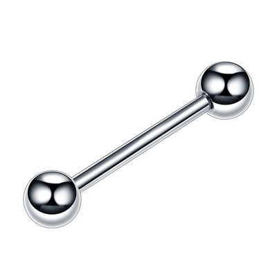 1 gab. Tērauda sirds un bumbiņas mēles stienis, stienis, mēles pīrsings.