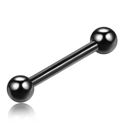 1 gab. Tērauda sirds un bumbiņas mēles stienis, stienis, mēles pīrsings.