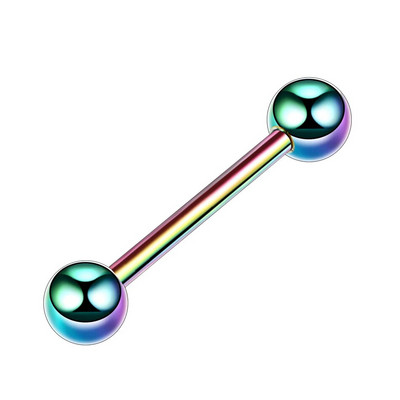 1 gab. Tērauda sirds un bumbiņas mēles stienis, stienis, mēles pīrsings.