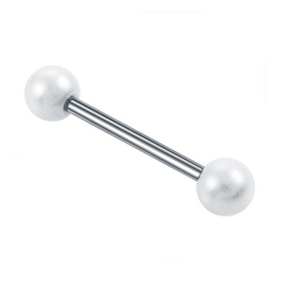 1 gab. Tērauda sirds un bumbiņas mēles stienis, stienis, mēles pīrsings.