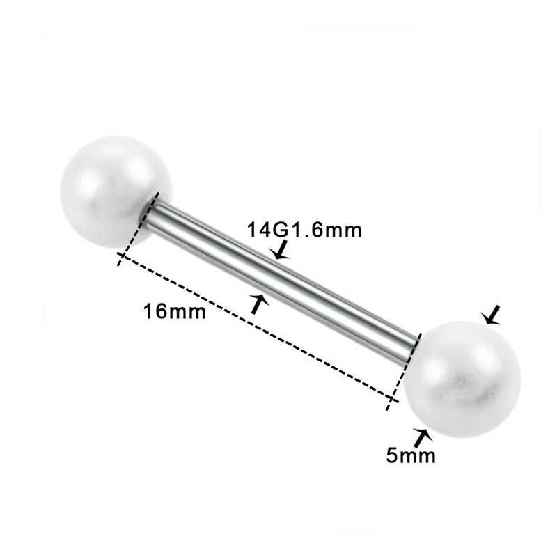 1 gab. Tērauda sirds un bumbiņas mēles stienis, stienis, mēles pīrsings.