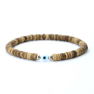 Noter New Fashion 4mm rokassprādze vīriešiem Turkey Evil Eyes Braslet Natural Red Howlite Lavas Stone Rokassprādze Kokosriekstu Pērlītes Brazalete