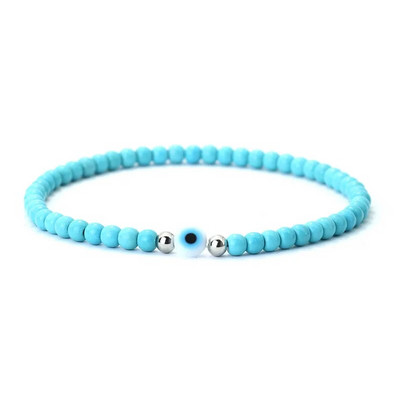 Noter New Fashion 4mm rokassprādze vīriešiem Turkey Evil Eyes Braslet Natural Red Howlite Lavas Stone Rokassprādze Kokosriekstu Pērlītes Brazalete