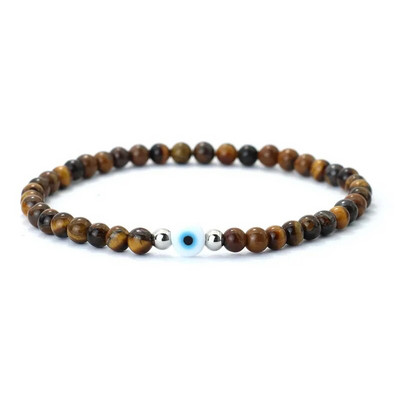 Noter New Fashion 4mm rokassprādze vīriešiem Turkey Evil Eyes Braslet Natural Red Howlite Lavas Stone Rokassprādze Kokosriekstu Pērlītes Brazalete