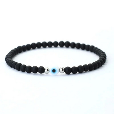 Noter New Fashion 4mm rokassprādze vīriešiem Turkey Evil Eyes Braslet Natural Red Howlite Lavas Stone Rokassprādze Kokosriekstu Pērlītes Brazalete