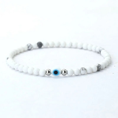 Noter New Fashion 4mm rokassprādze vīriešiem Turkey Evil Eyes Braslet Natural Red Howlite Lavas Stone Rokassprādze Kokosriekstu Pērlītes Brazalete