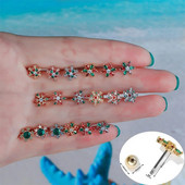 1 gab Ziemassvētku Snow Star Stud Stud Auskari Izsmalcināti Cirkona Skrūvējams Ball Helix Septum Pīrsings ķermeņa rotaslietas sievietēm Hiphop/Rock