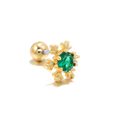 1 gab Ziemassvētku Snow Star Stud Stud Auskari Izsmalcināti Cirkona Skrūvējams Ball Helix Septum Pīrsings ķermeņa rotaslietas sievietēm Hiphop/Rock