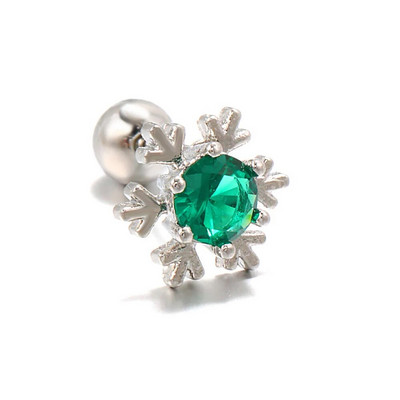 1 gab Ziemassvētku Snow Star Stud Stud Auskari Izsmalcināti Cirkona Skrūvējams Ball Helix Septum Pīrsings ķermeņa rotaslietas sievietēm Hiphop/Rock