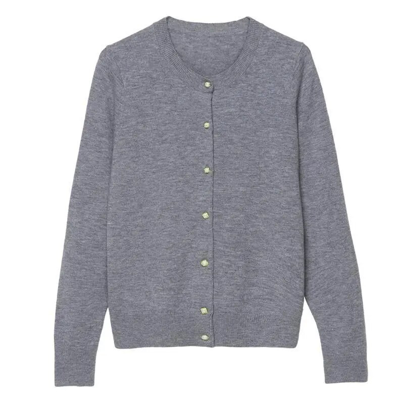 Ανοιξιάτικες φθινοπωρινές λεπτές ζακέτες, γυναικεία, καθημερινά κορεάτικα πουλόβερ Παλτό με λαιμόκοψη Πλεκτά Gilet Basic Single Breasted Tops Malhas