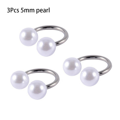3Gb jaukti 3&4&5mm pērļu ausu lūpu kniedes skrimslis Helix daivas gliemežnīcas pīrsings pakavs stienis augšējie auskari Daith pīrsingi