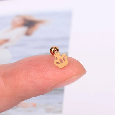 1 τεμ. Μικροσκοπικά φινετσάτα σκουλαρίκια από ανοξείδωτο ατσάλι για γυναίκες 2021 Φορείο Snake Moon Star Heart Butterfly Piercing Ear cuff