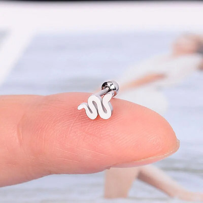 1 τεμ. Μικροσκοπικά φινετσάτα σκουλαρίκια από ανοξείδωτο ατσάλι για γυναίκες 2021 Φορείο Snake Moon Star Heart Butterfly Piercing Ear cuff