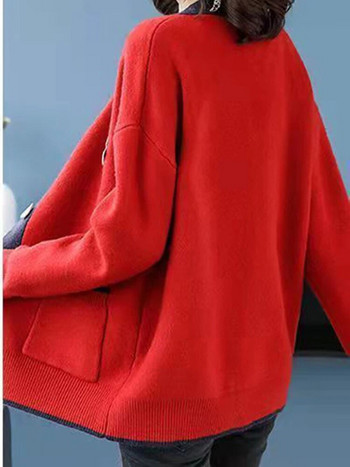 Κορεατικά πλεκτά παλτό ζακέτα μεσαίου μήκους Γυναικεία casual χαλαρά πλεκτά μπουφάν Κομψό πουλόβερ Gilet Φθινόπωρο Χειμώνας απαλό Malhas Casaco