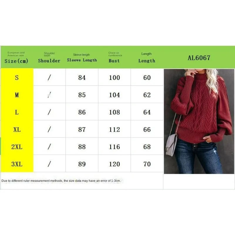 Ziemas jauns džemperis ar vidējo apkakli sieviešu džemperis ar garām piedurknēm, trikotāžas vienkrāsains