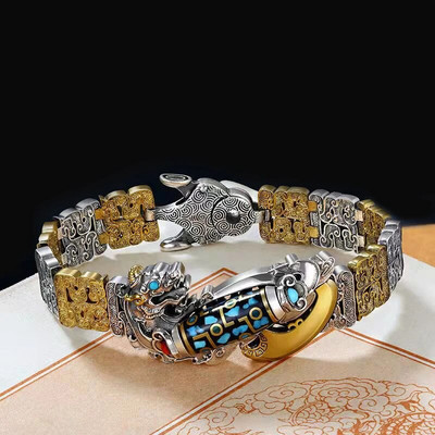 Jaunā deviņu acu Dzi Bead Brave rokassprādze vīriešu transfēra retro personība moderns atmosfēras nacionālās tendences nišas dizains