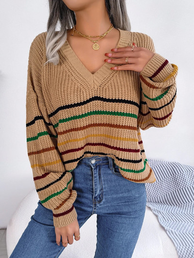 Liela izmēra sieviešu apģērbs 2023. gada rudens ziemas džemperis ar garām piedurknēm, trikotāžas džemperi