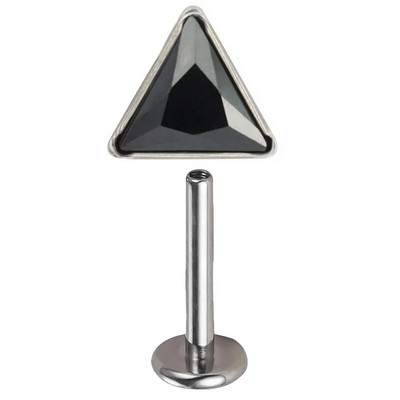 ASTM F136 Titanium EAR PIERC Trīsstūrveida cirkonija oksīds bruģēts augšējais vītņots Labret kniedes Tragus auskari lūpu mēles kniedes pīrsings rotaslietas