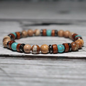 Noter Vintage Vīriešu Koka Rokassprādze Dabīgais Akmens Pērlītes Brazalete Boho Aksesuāri Vīriešu Panka Braslet Dāvana Vīrietim Rotaslietas Pulsera