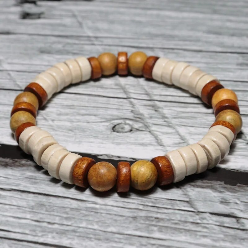 Noter Vintage Vīriešu Koka Rokassprādze Dabīgais Akmens Pērlītes Brazalete Boho Aksesuāri Vīriešu Panka Braslet Dāvana Vīrietim Rotaslietas Pulsera