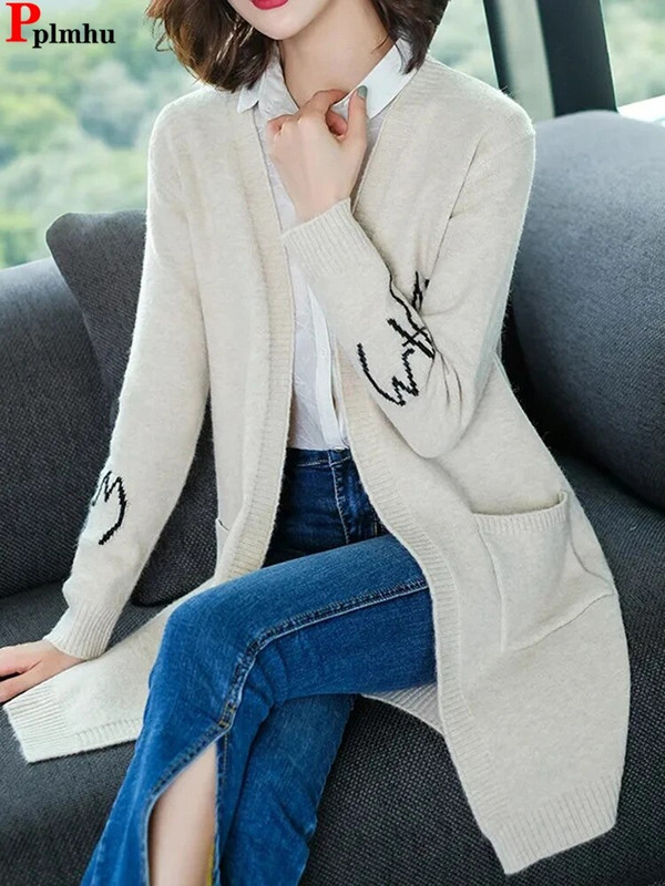 Gari jaciņa mēteļi Sieviešu slaids džemperis Jakas Ikdienas Eleganta Mamma Adījums Gilet Garām Piedurknēm Trikotāžas Topi Open Stitch Malhas Casaco