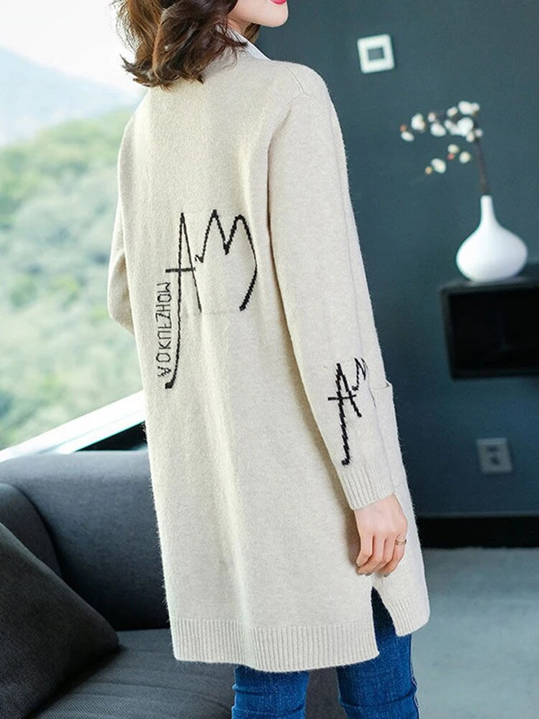 Gari jaciņa mēteļi Sieviešu slaids džemperis Jakas Ikdienas Eleganta Mamma Adījums Gilet Garām Piedurknēm Trikotāžas Topi Open Stitch Malhas Casaco