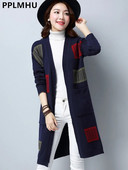 Vintage μακρύ πουλόβερ Ζακέτα Γυναικεία κορεάτικα πλεκτά σακάκια εμπριμέ casual πλεκτά Gilet New Eleagnt Malhas Casaco Tops