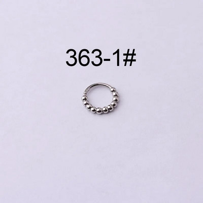 1 gabals ķirurģiskā tērauda tornito deguna nospiedējs, 16 G starpsienas pīrsings, ausu skrimšļa pīrsings, auskars, spirāles starpsienu klikšķētājs