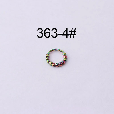 1 gabals ķirurģiskā tērauda tornito deguna nospiedējs, 16 G starpsienas pīrsings, ausu skrimšļa pīrsings, auskars, spirāles starpsienu klikšķētājs