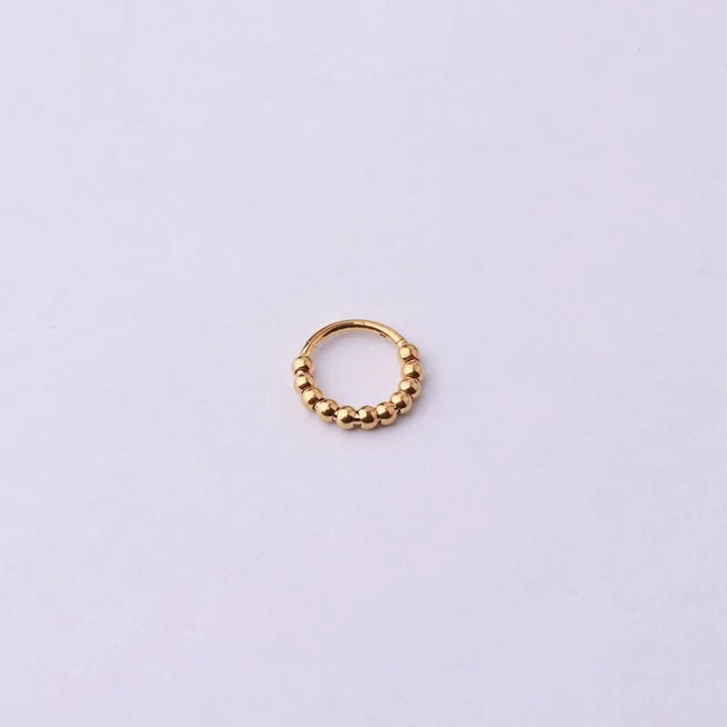 1 gabals ķirurģiskā tērauda tornito deguna nospiedējs, 16 G starpsienas pīrsings, ausu skrimšļa pīrsings, auskars, spirāles starpsienu klikšķētājs